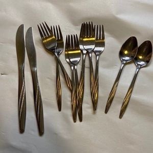 Vintage flatware American stainless USA co 12 total pieces